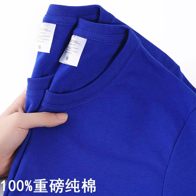 100% Cotton T-Shirt Men Women Solid Color O Neck Short-Sleeved Tops Summer Korean Loose Half-Sleeve T Shirt Unisex M-4XL