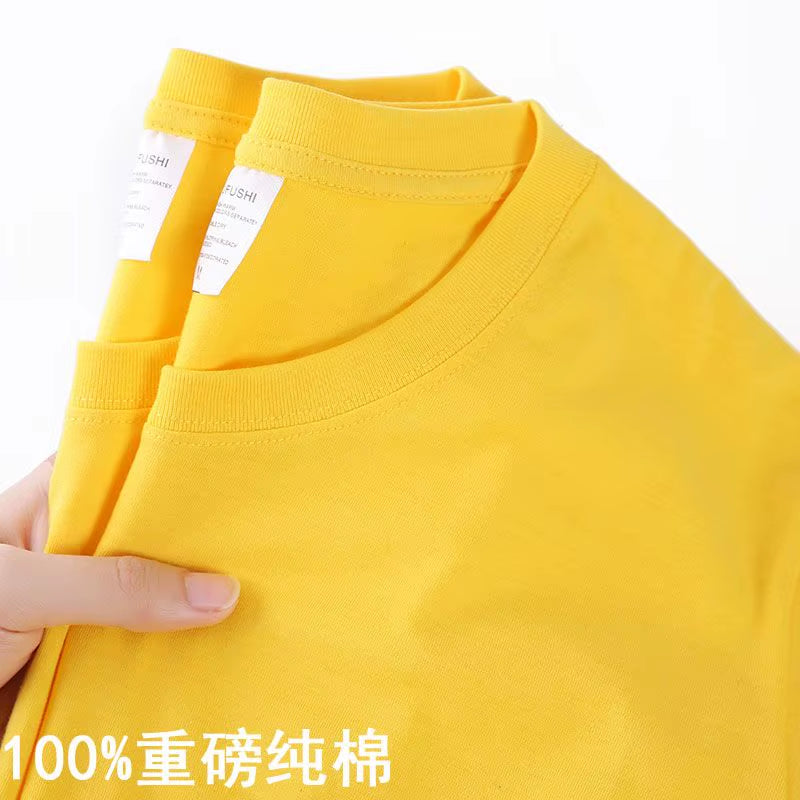 100% Cotton T-Shirt Men Women Solid Color O Neck Short-Sleeved Tops Summer Korean Loose Half-Sleeve T Shirt Unisex M-4XL