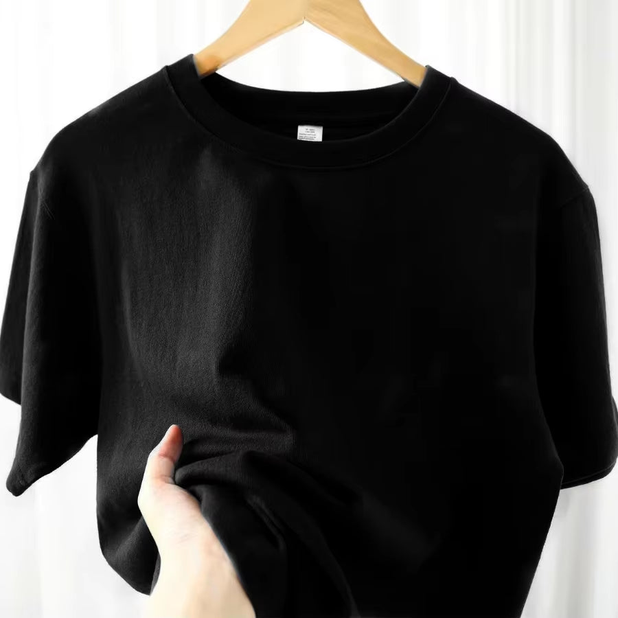 100% Cotton T-Shirt Men Women Solid Color O Neck Short-Sleeved Tops Summer Korean Loose Half-Sleeve T Shirt Unisex M-4XL