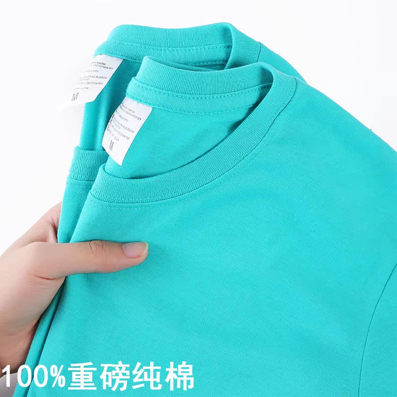 100% Cotton T-Shirt Men Women Solid Color O Neck Short-Sleeved Tops Summer Korean Loose Half-Sleeve T Shirt Unisex M-4XL