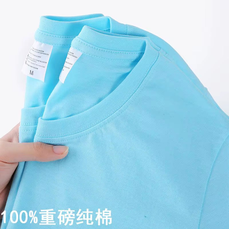 100% Cotton T-Shirt Men Women Solid Color O Neck Short-Sleeved Tops Summer Korean Loose Half-Sleeve T Shirt Unisex M-4XL