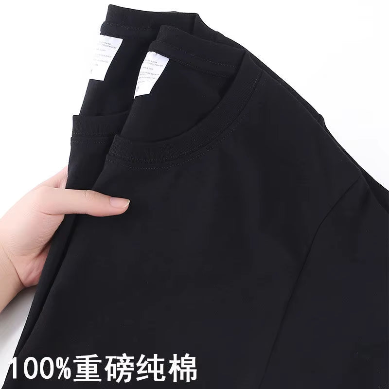 100% Cotton T-Shirt Men Women Solid Color O Neck Short-Sleeved Tops Summer Korean Loose Half-Sleeve T Shirt Unisex M-4XL